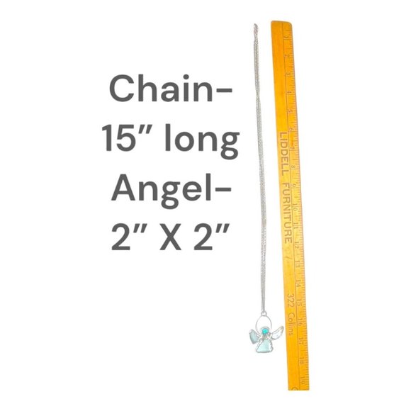 Sea Glass Angel Pendant Bezel Handcrafted with intricate Silver Blend Metalwork - Picture 12 of 16